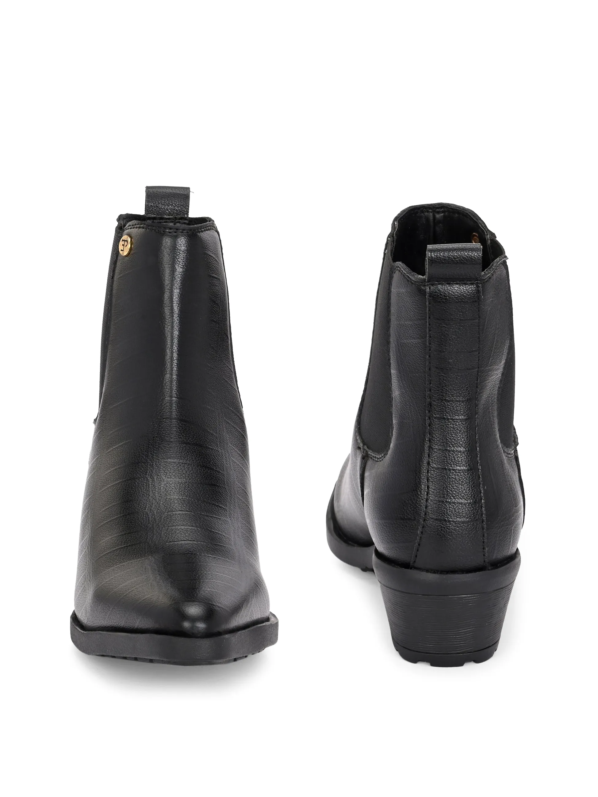 EL PASO Women Faux Leather Casual Slip On Boots