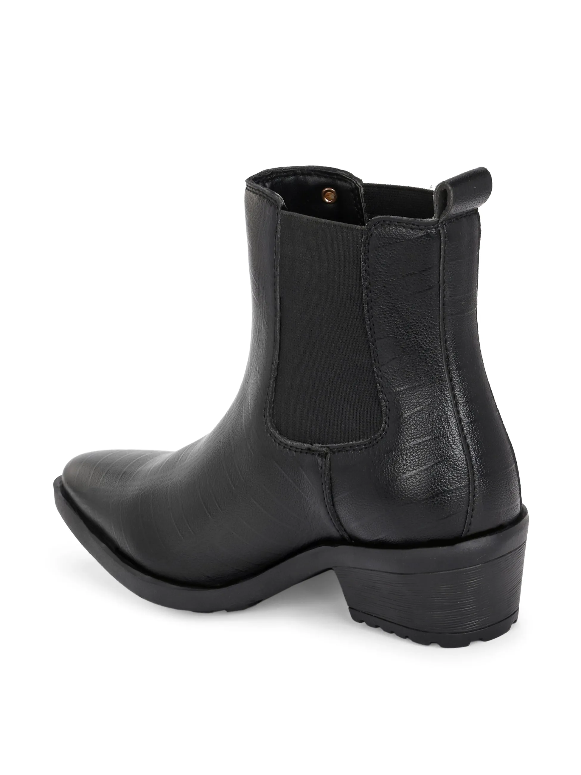 EL PASO Women Faux Leather Casual Slip On Boots