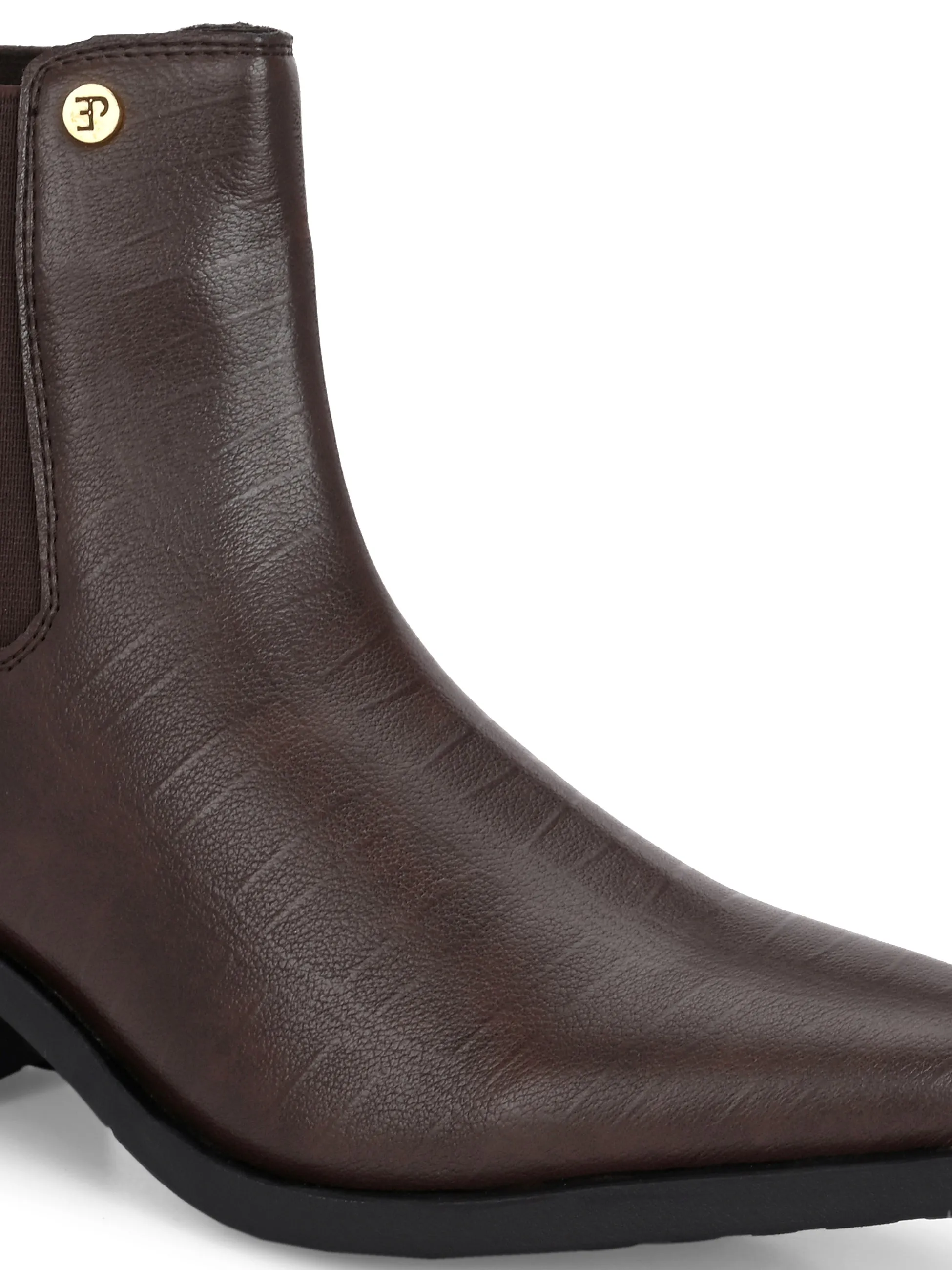EL PASO Women Faux Leather Casual Slip On Boots
