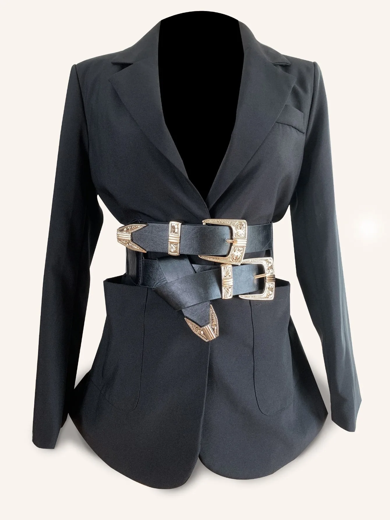 Elegant Double Buckle Belt
