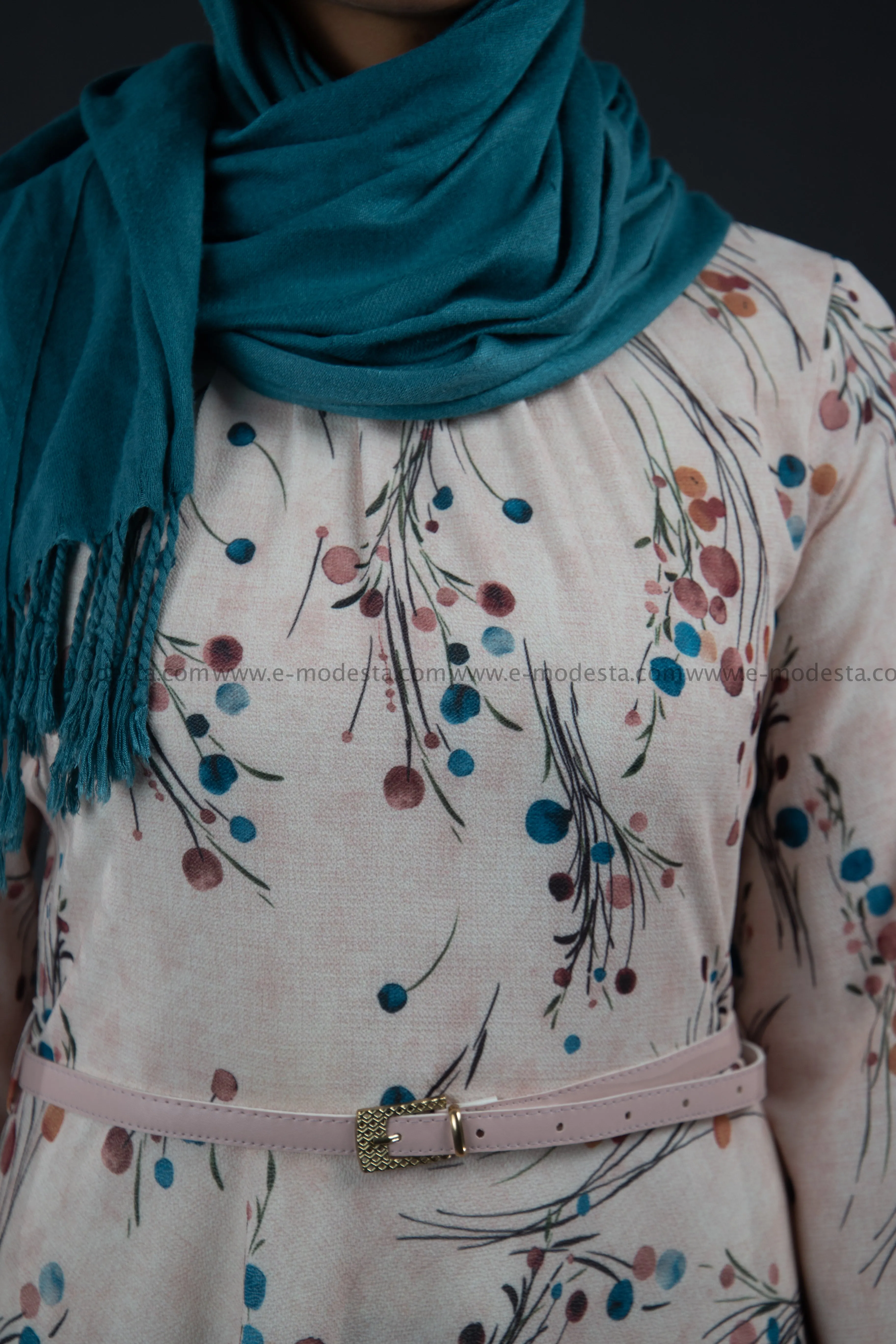 Elegant Maxi Summer Dress | Blue Dots Pattern | Fully Lined from Inside