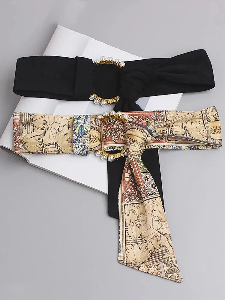 Elegant Vintage Print Cummerbunds Sash Belt