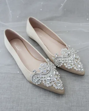 Embellished Rhinestone Evening Flats