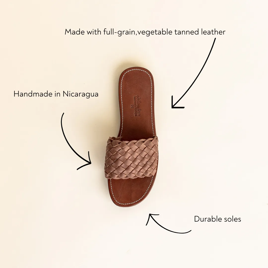 Espresso Trenza {Women's Leather Sandals}