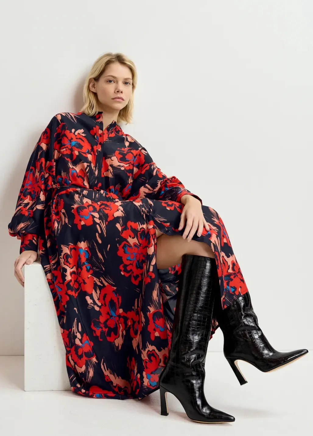 Essentiel Silk Print Dress