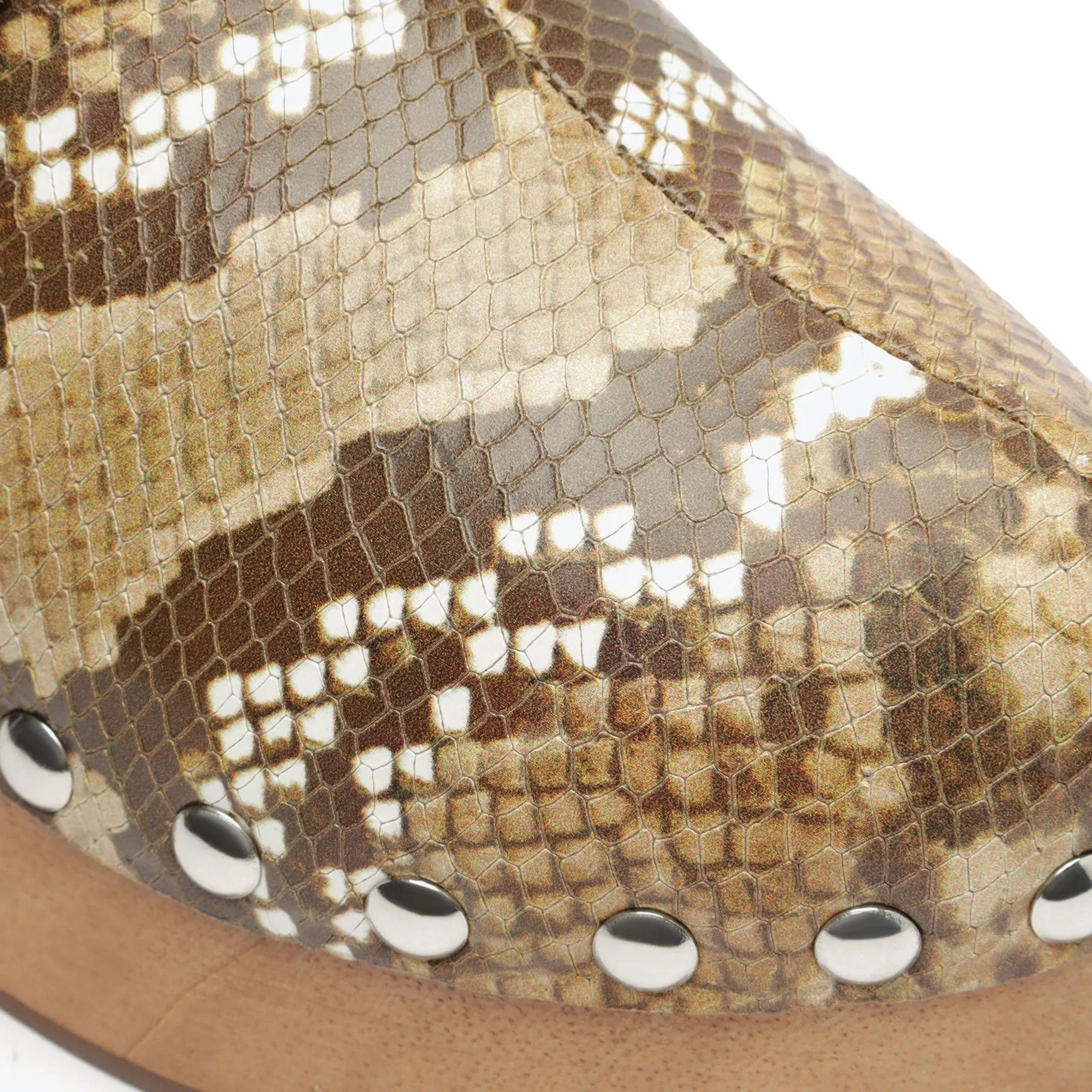 Ever Snake-Embossed Leather Flat