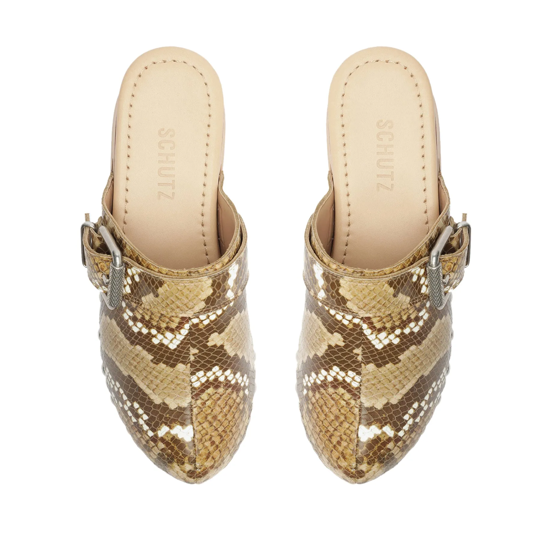 Ever Snake-Embossed Leather Flat