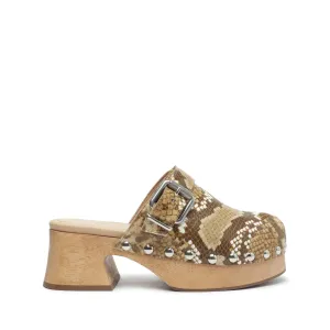 Ever Snake-Embossed Leather Flat