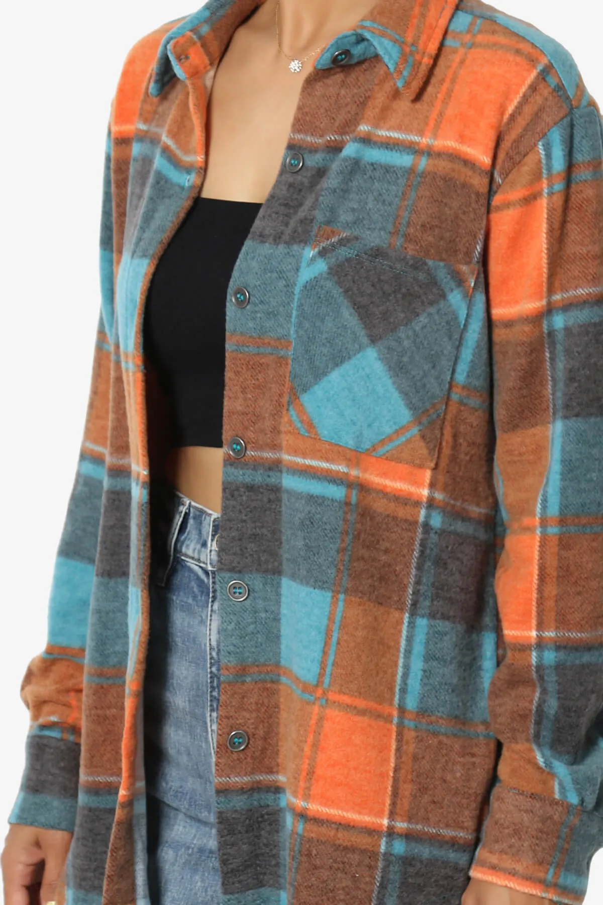 Everlie Soft Fleece Plaid Button Up Shirt