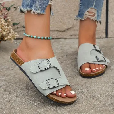 EVIE Metal Buckle Open Toe Sandals