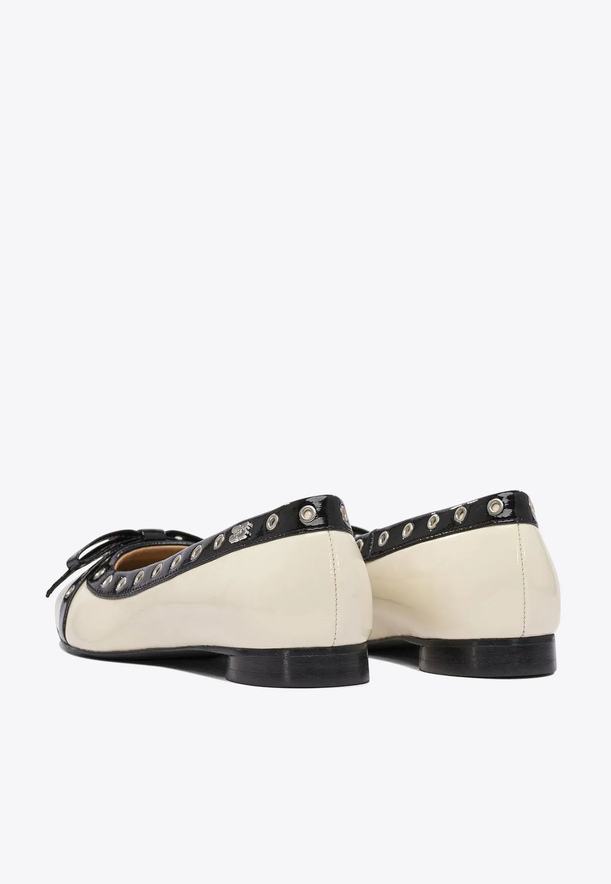 Eyelets Bow Ballet Flats