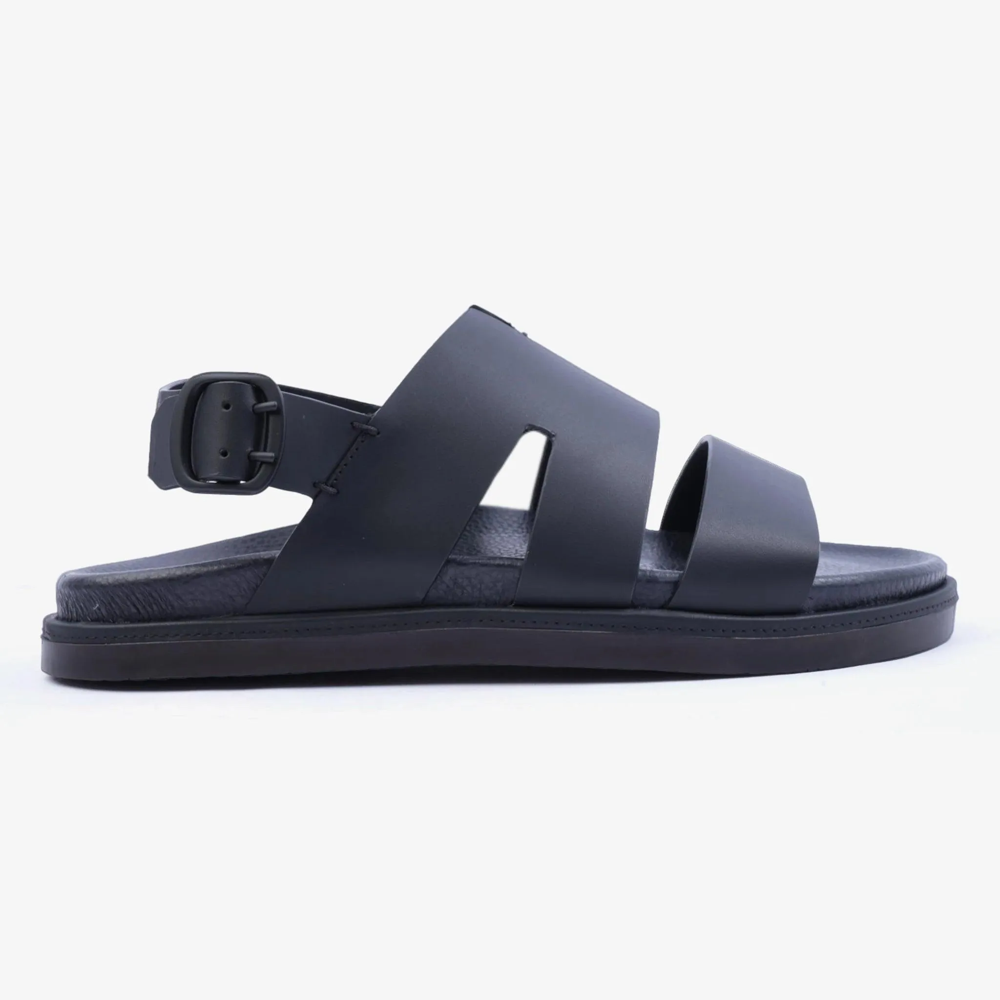 FARADA CLASSIC MATTE ARABIC SANDALS WITH BACK STRIP BLACK