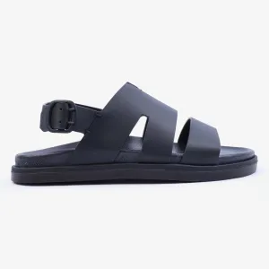 FARADA CLASSIC MATTE ARABIC SANDALS WITH BACK STRIP BLACK