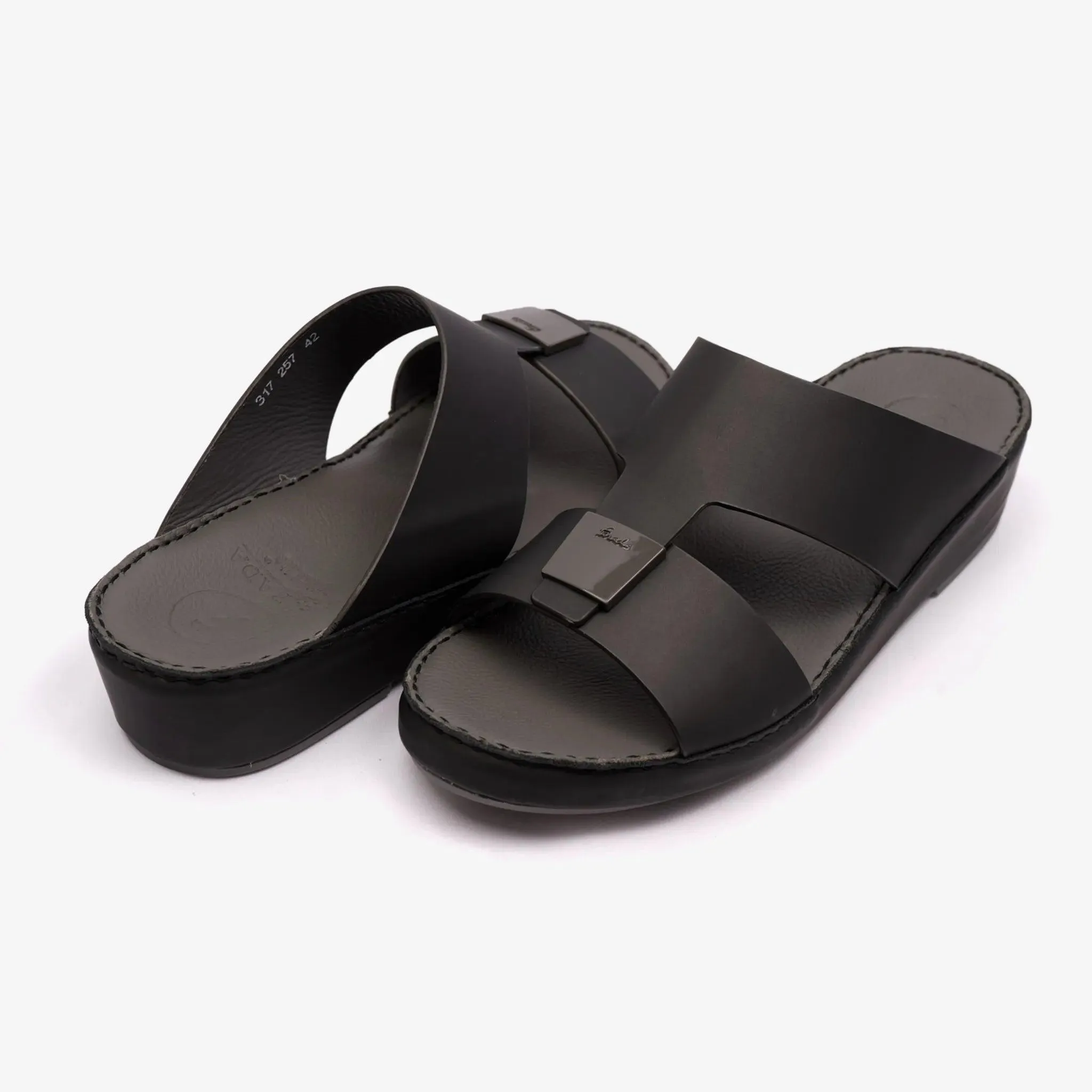 FARADA CLASSIC MATTE MODERN LEATHER MEN SANDALS PIOMBO