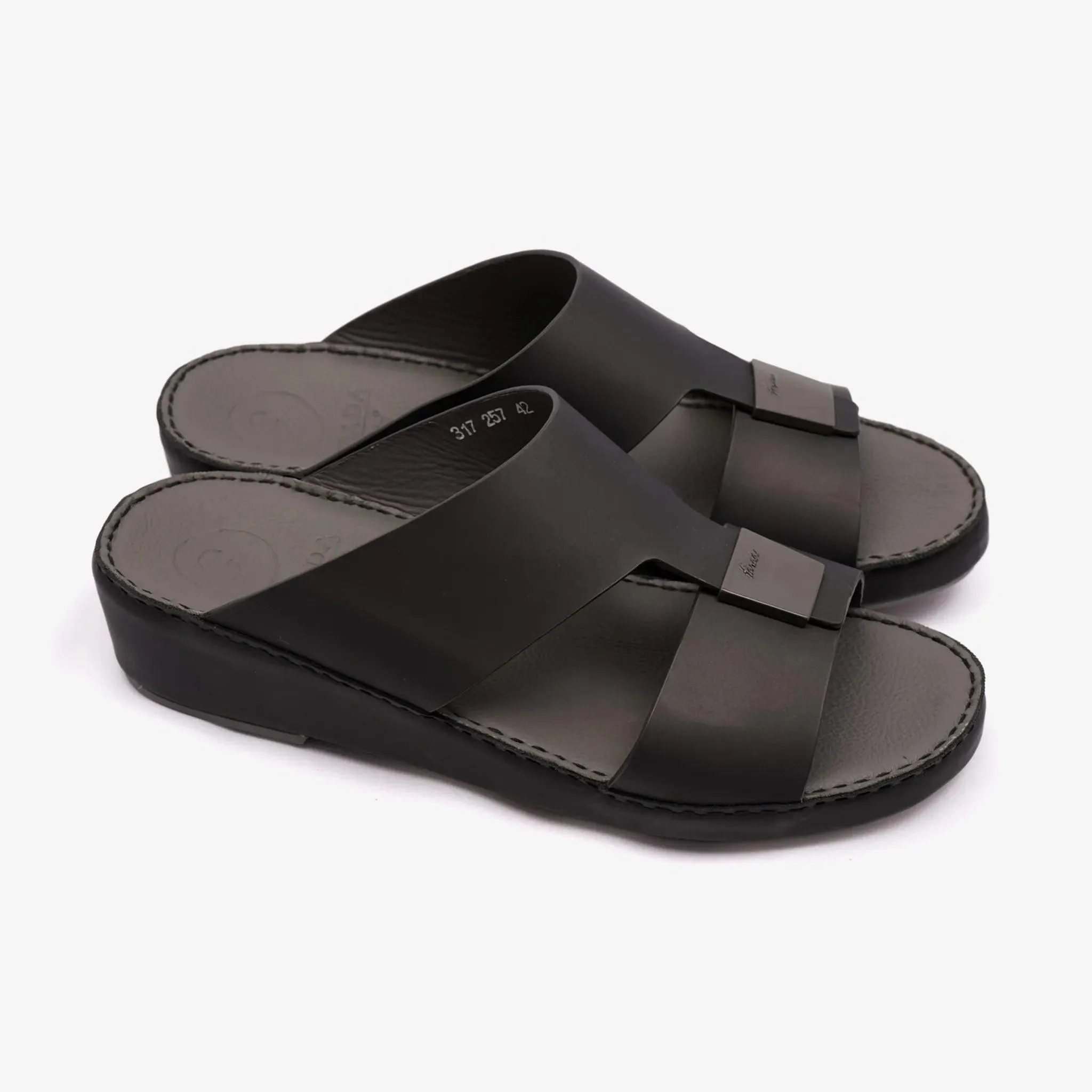 FARADA CLASSIC MATTE MODERN LEATHER MEN SANDALS PIOMBO
