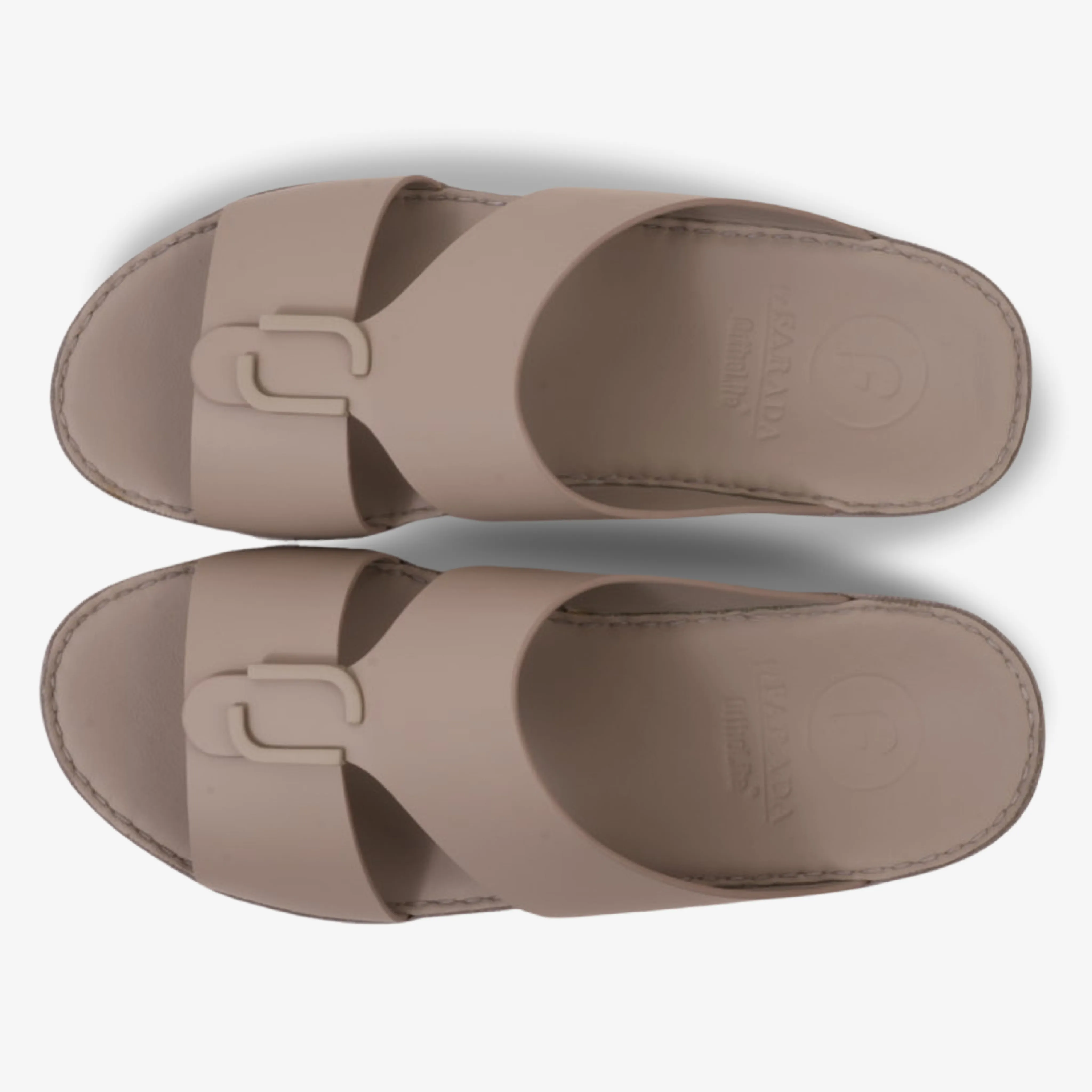 FARADA MENS CLASSIC LEATHER SANDALS WARM GREY