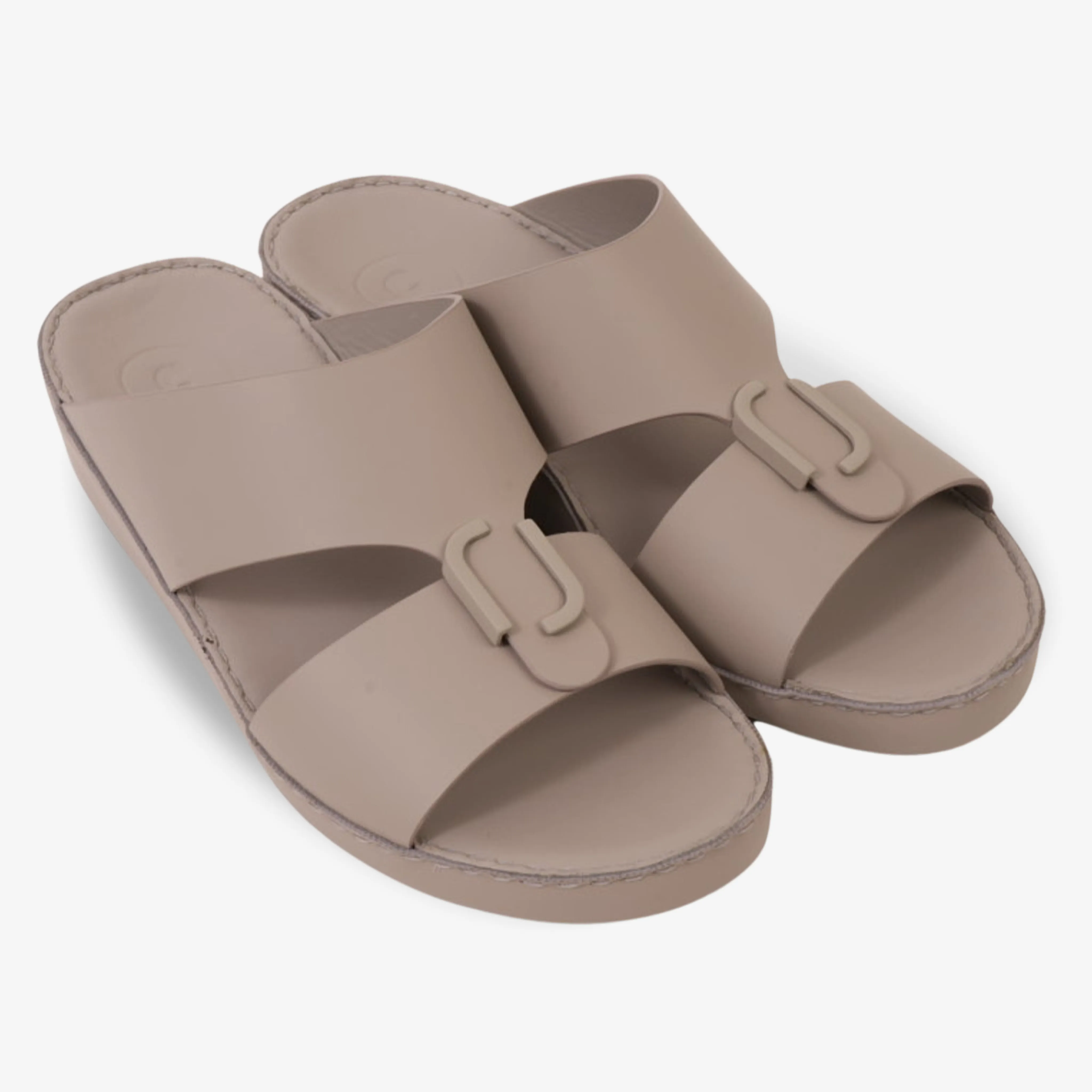 FARADA MENS CLASSIC LEATHER SANDALS WARM GREY