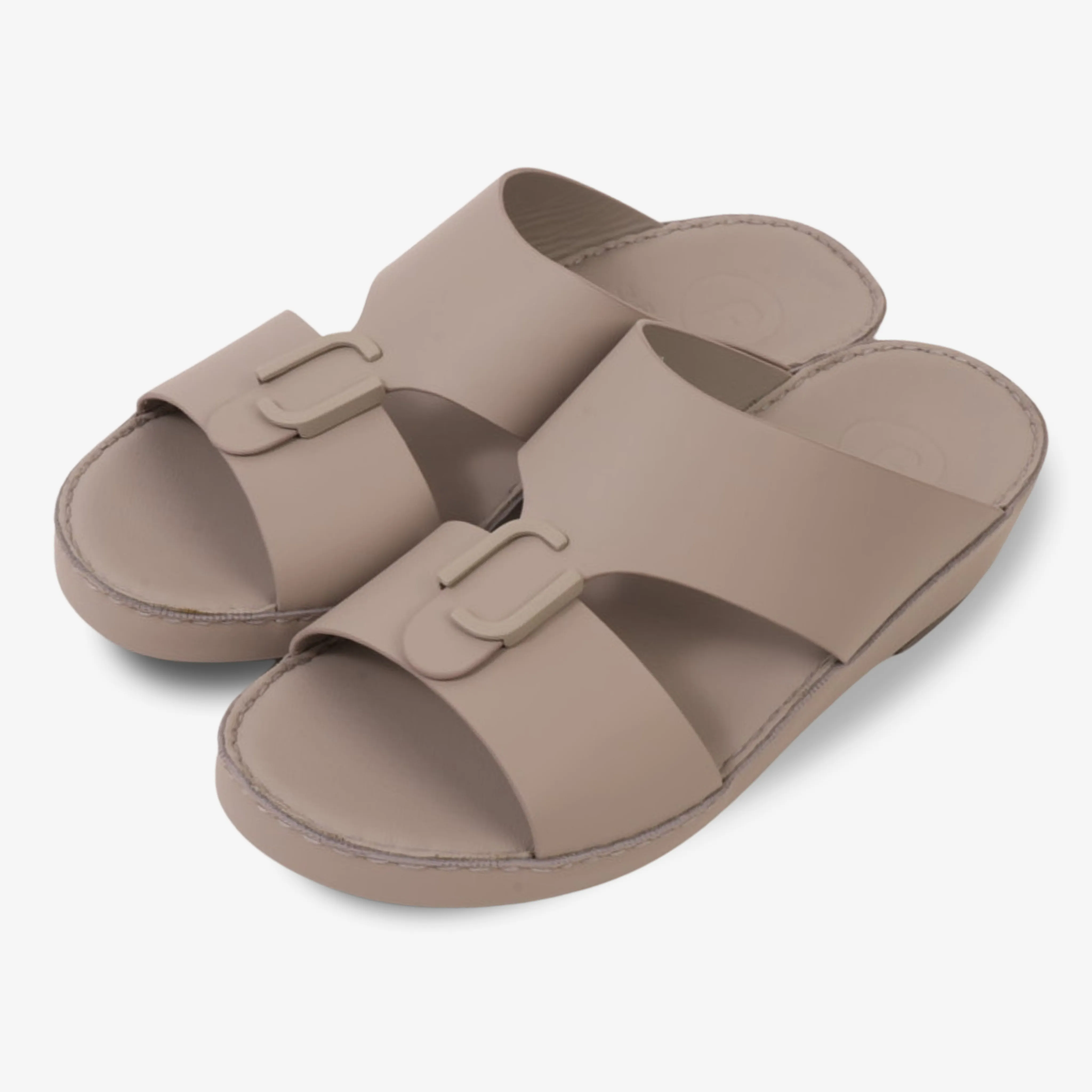 FARADA MENS CLASSIC LEATHER SANDALS WARM GREY