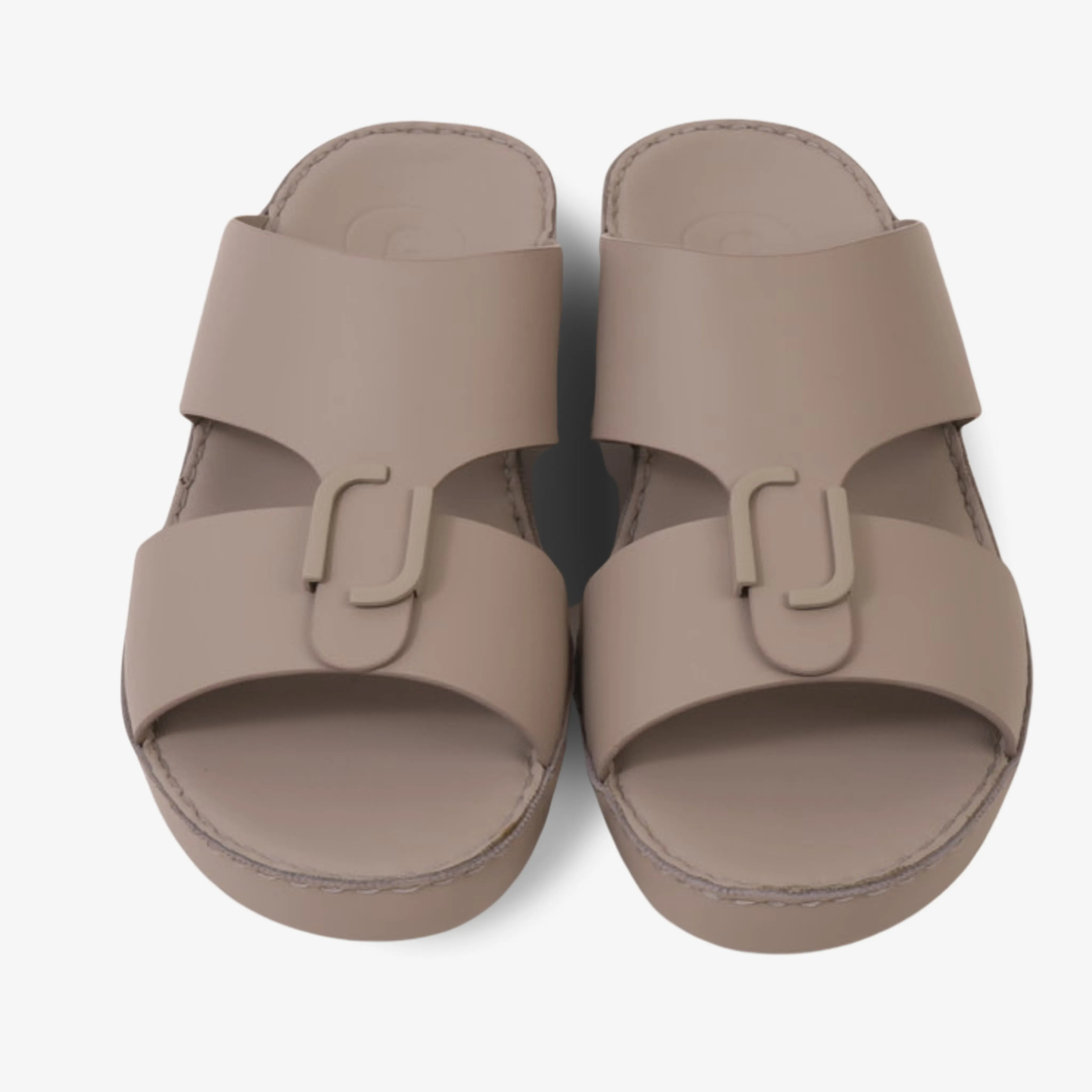 FARADA MENS CLASSIC LEATHER SANDALS WARM GREY