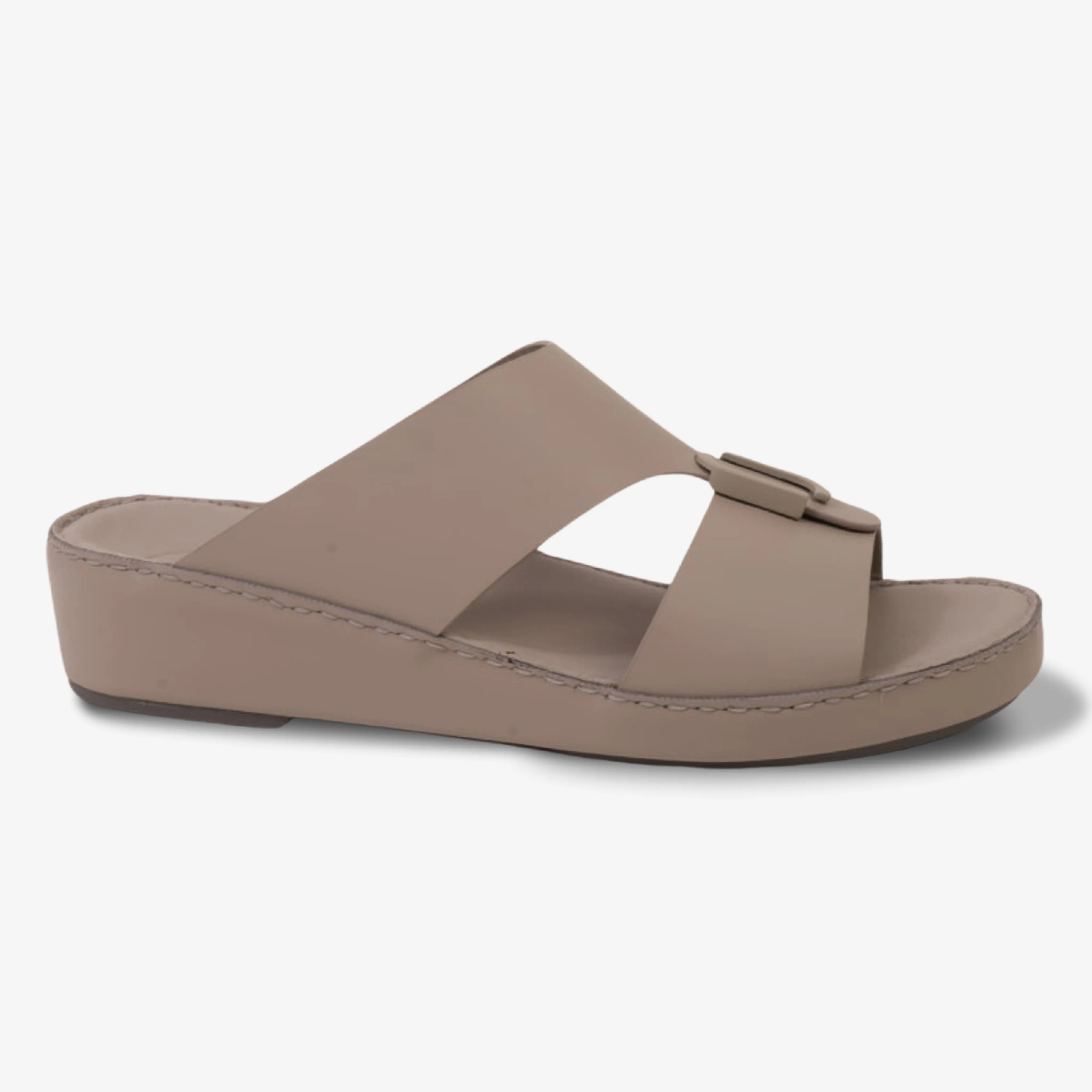 FARADA MENS CLASSIC LEATHER SANDALS WARM GREY
