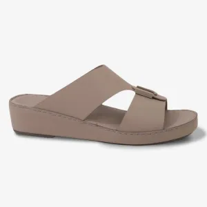 FARADA MENS CLASSIC LEATHER SANDALS WARM GREY