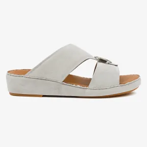FARADA MENS DAVINCI SUEDE ARABIC SANDALS - LIGHT GREY