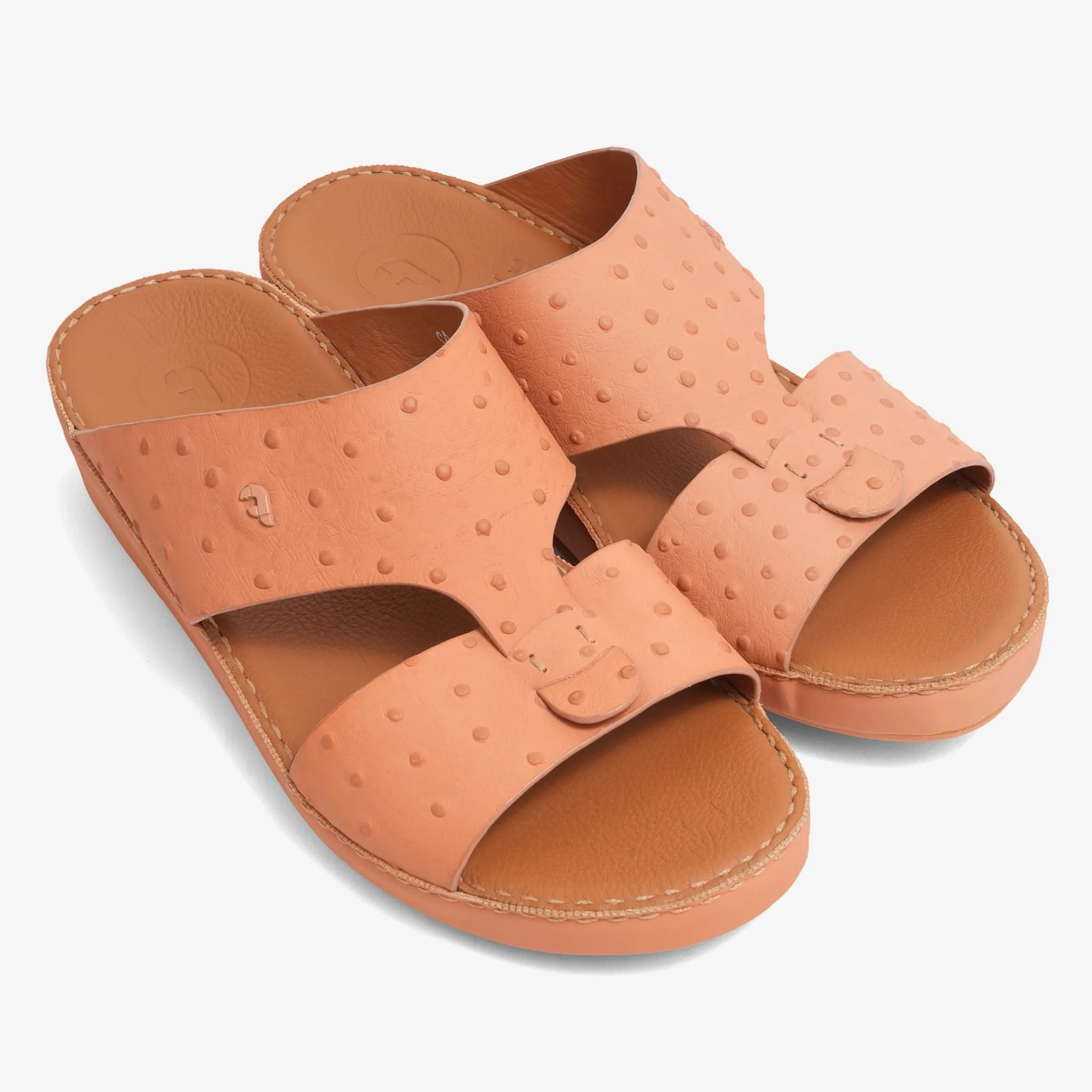 FARADA SIGNATURE OSTRICH LEATHER SANDALS TERRACOTA