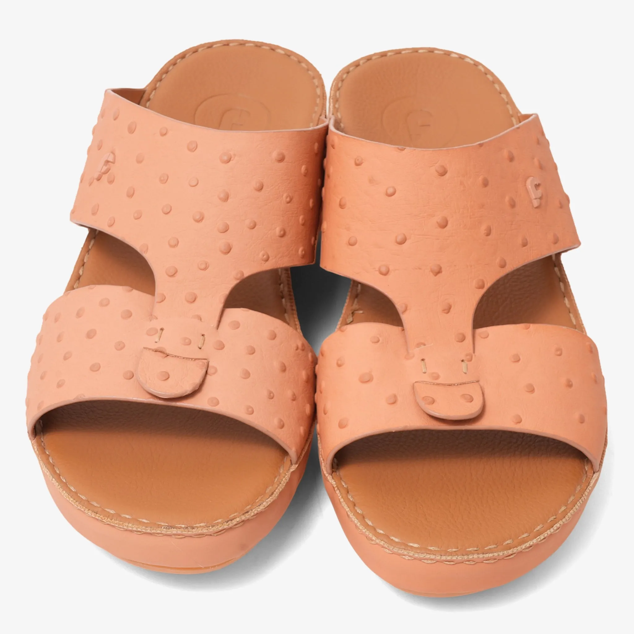 FARADA SIGNATURE OSTRICH LEATHER SANDALS TERRACOTA