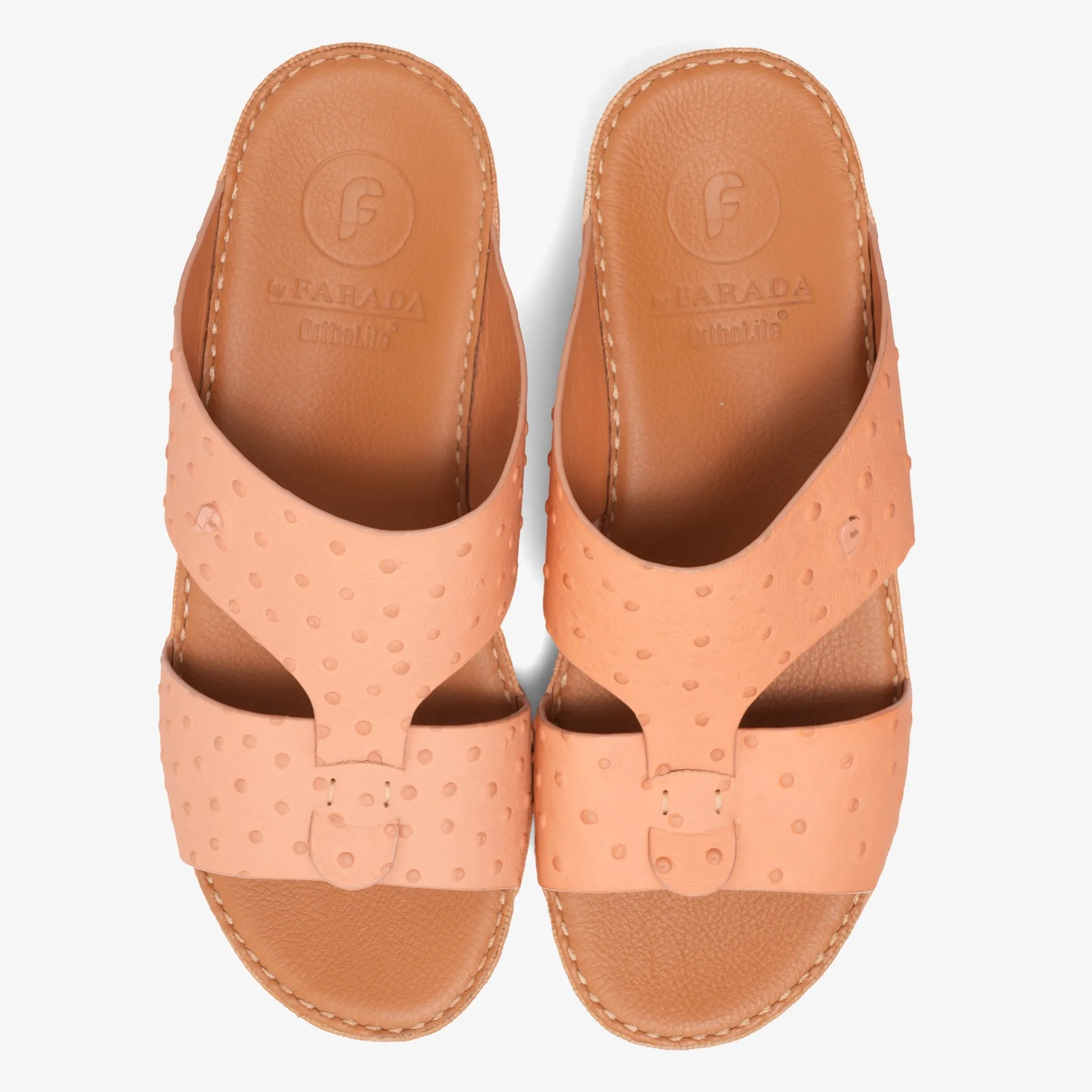 FARADA SIGNATURE OSTRICH LEATHER SANDALS TERRACOTA