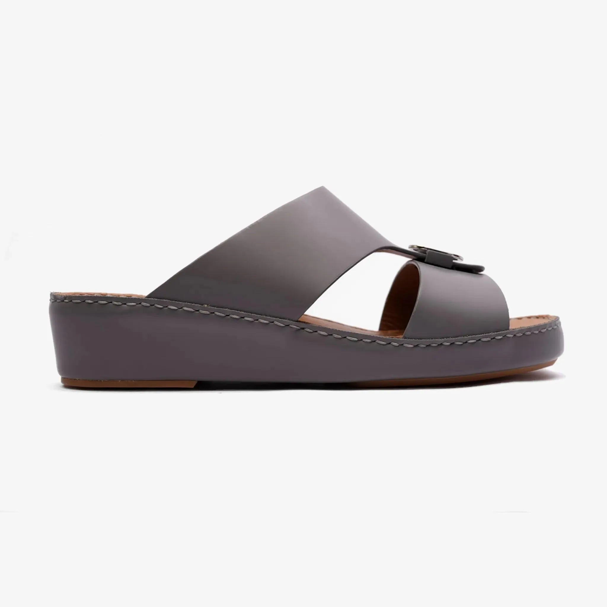 FARADA TIMELESS UNLINED HAMMERED ARABIC SANDALS SCHIST