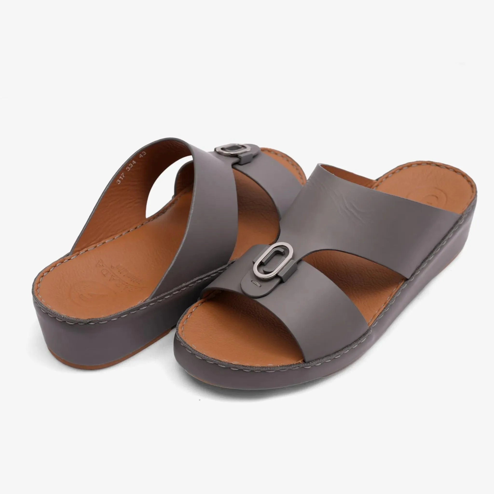 FARADA TIMELESS UNLINED HAMMERED ARABIC SANDALS SCHIST
