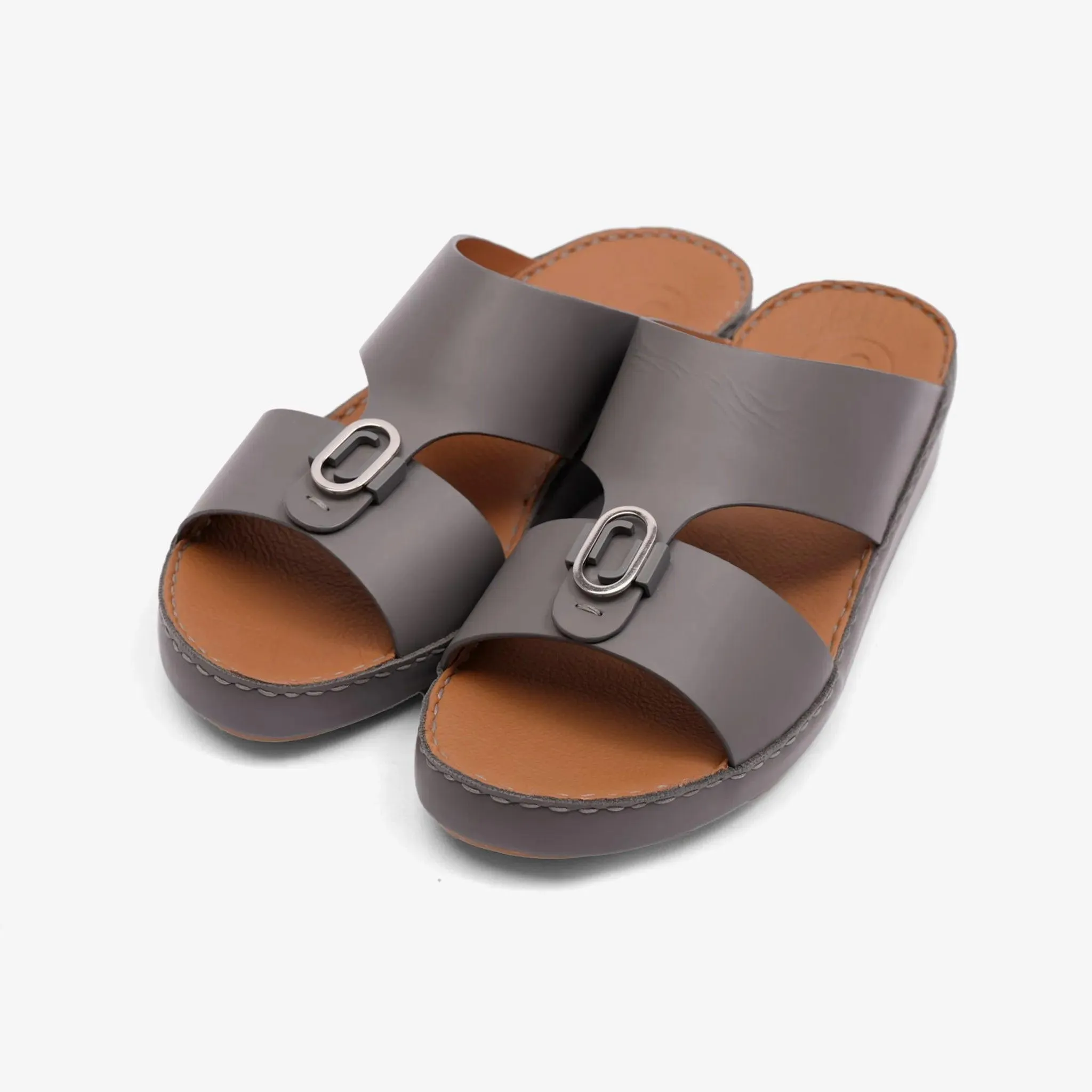 FARADA TIMELESS UNLINED HAMMERED ARABIC SANDALS SCHIST