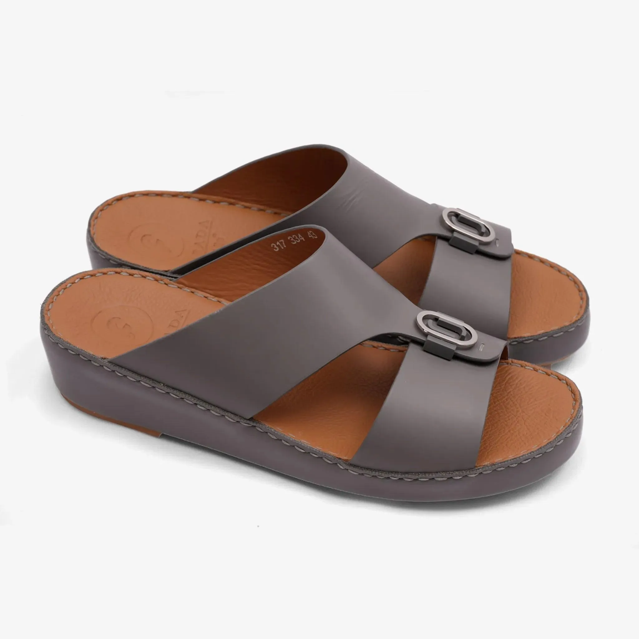 FARADA TIMELESS UNLINED HAMMERED ARABIC SANDALS SCHIST