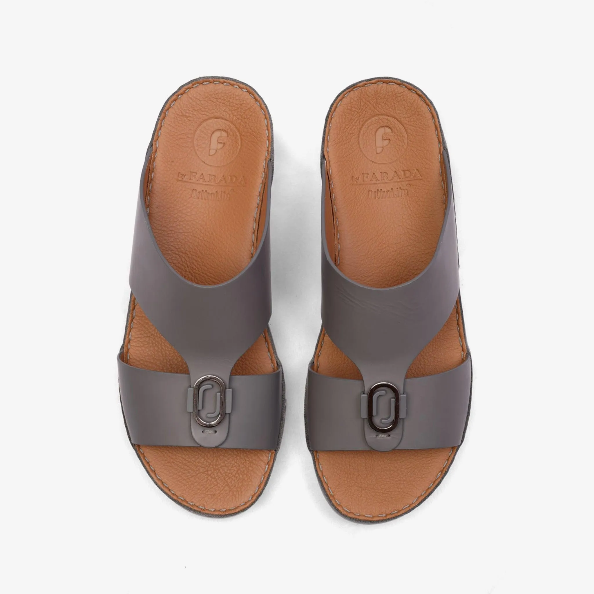 FARADA TIMELESS UNLINED HAMMERED ARABIC SANDALS SCHIST
