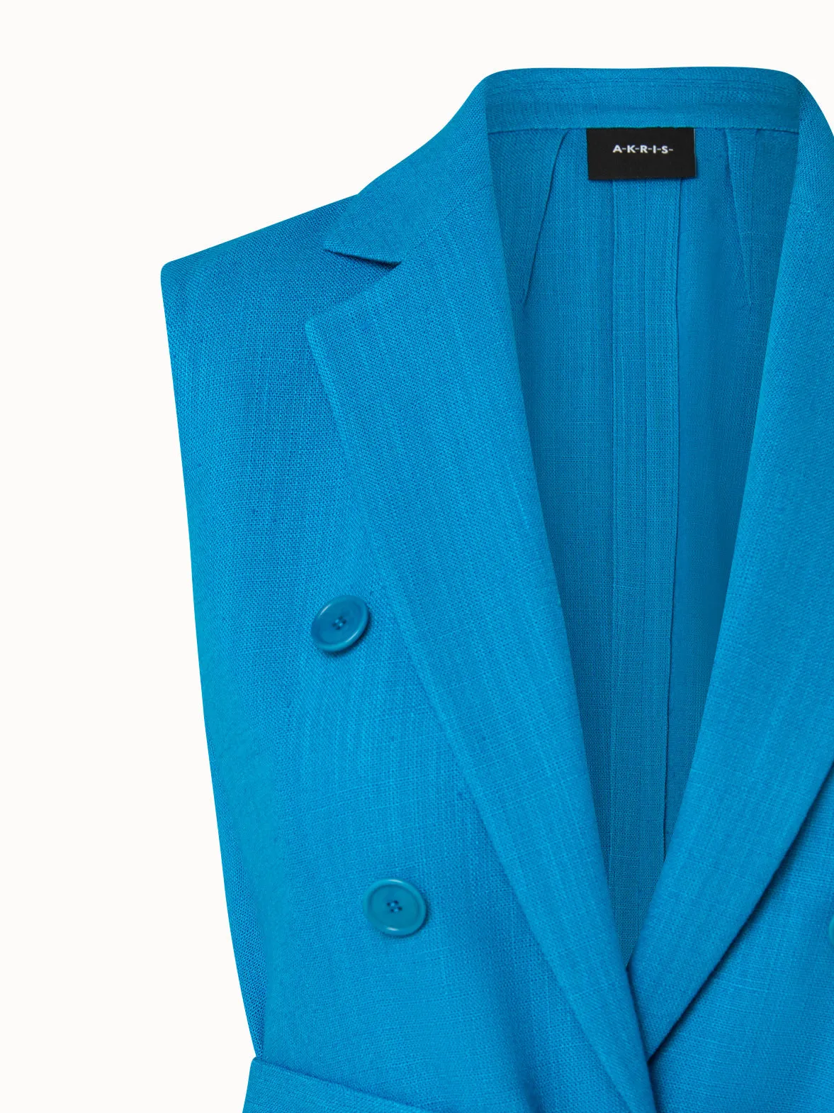 Faux-Breasted Linen Wool Double-Face Gilet