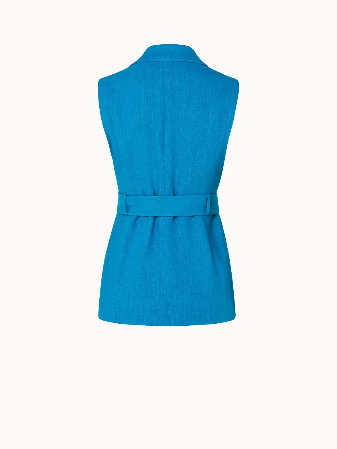Faux-Breasted Linen Wool Double-Face Gilet