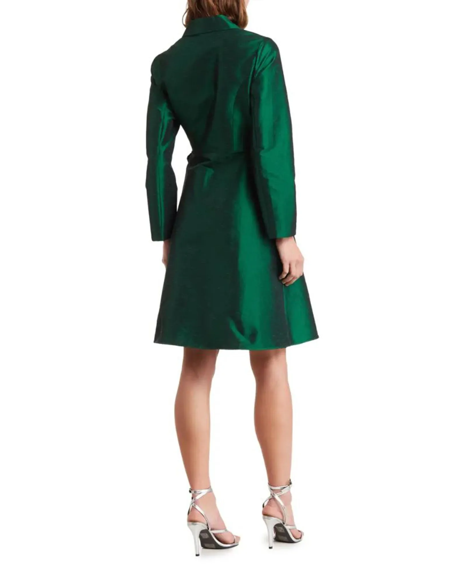 FOCUS by SHANI - Dupioni Wrap Dress in Green