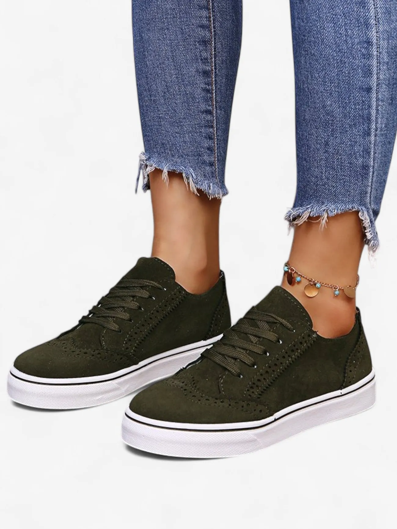 Foxes | Women’s Lightweight Casual Lace Up Perforated Sneakers