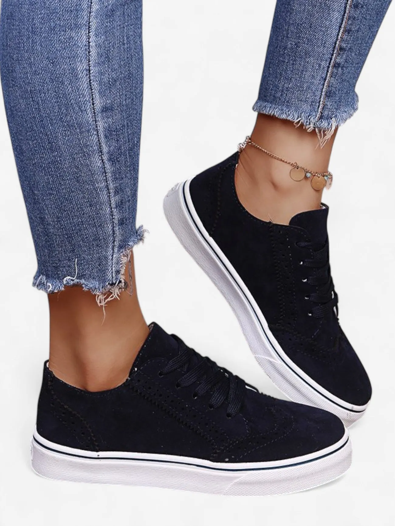 Foxes | Women’s Lightweight Casual Lace Up Perforated Sneakers