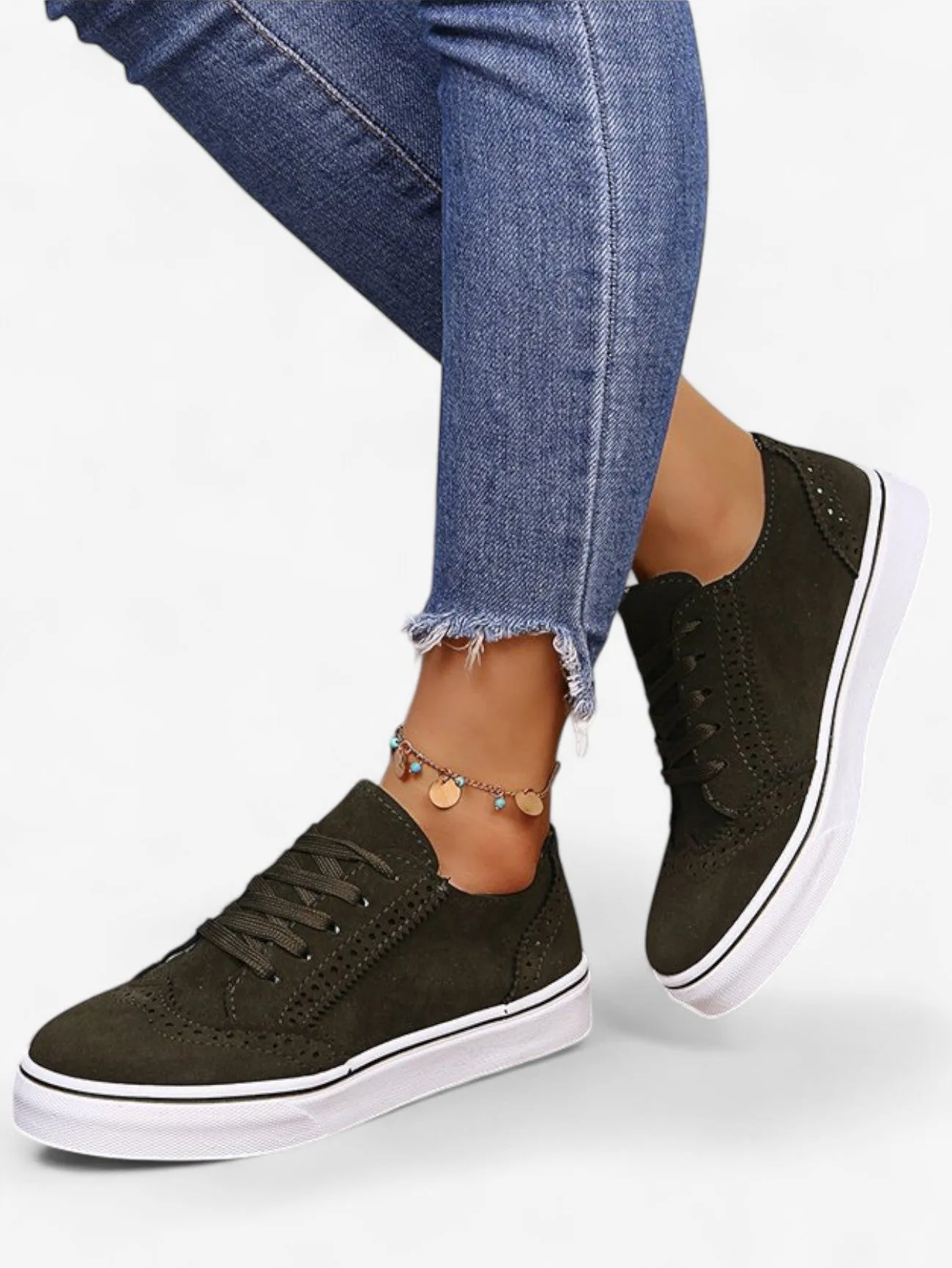 Foxes | Women’s Lightweight Casual Lace Up Perforated Sneakers