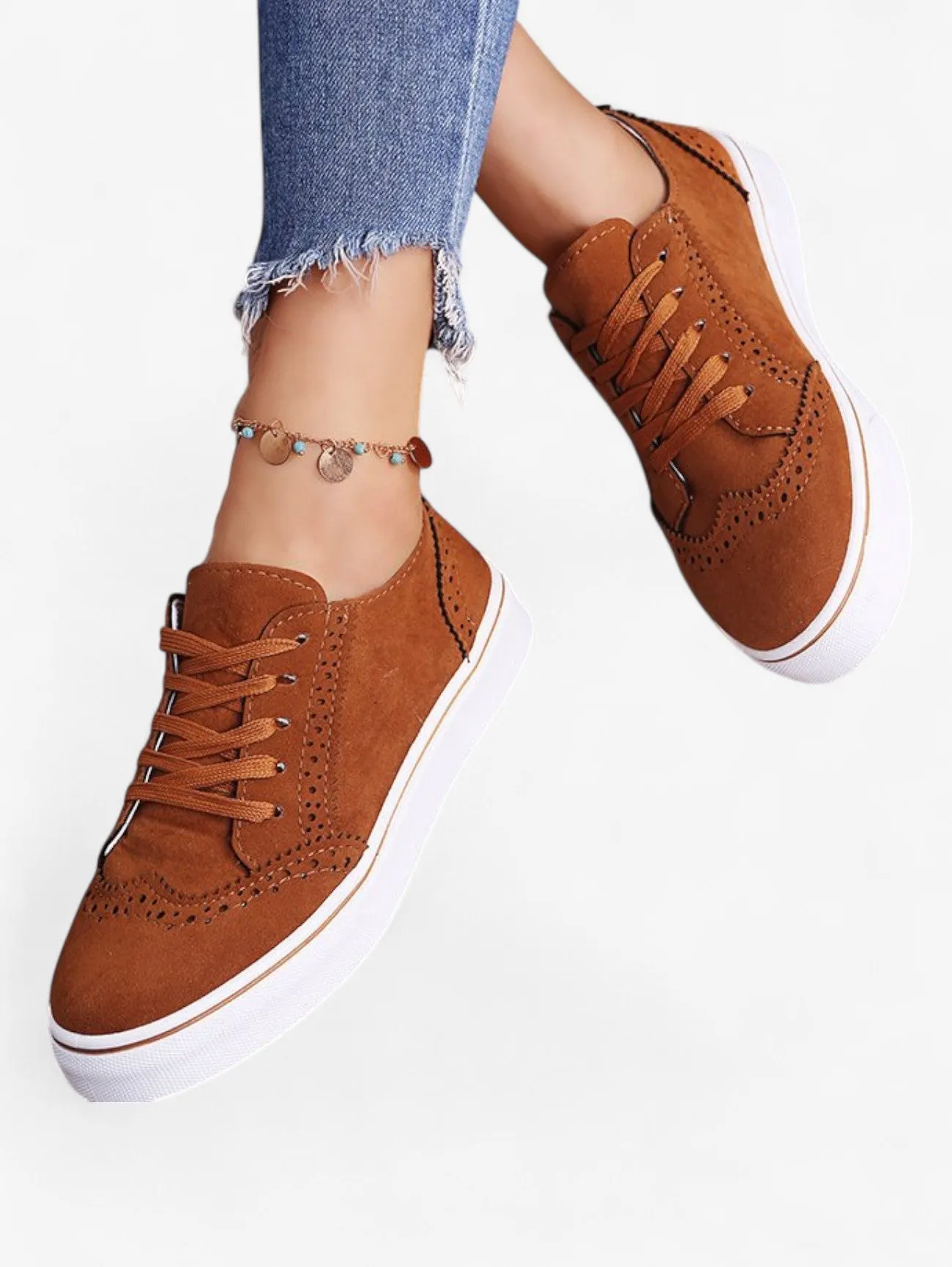 Foxes | Women’s Lightweight Casual Lace Up Perforated Sneakers