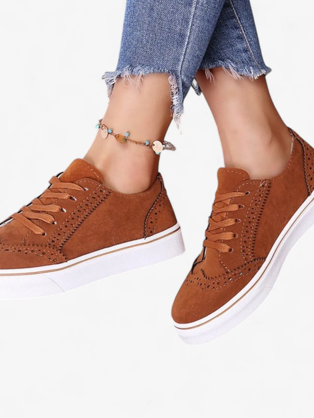 Foxes | Women’s Lightweight Casual Lace Up Perforated Sneakers