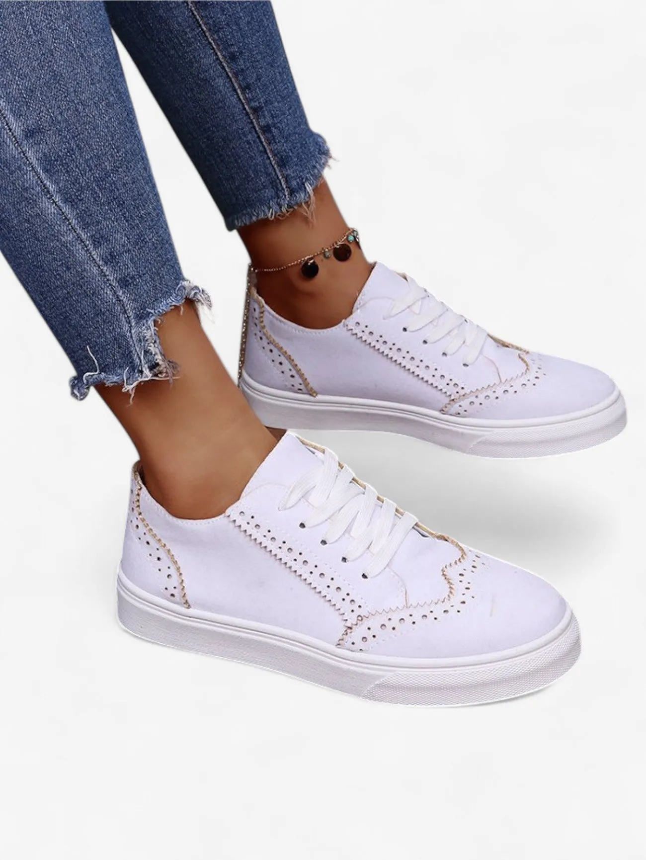Foxes | Women’s Lightweight Casual Lace Up Perforated Sneakers