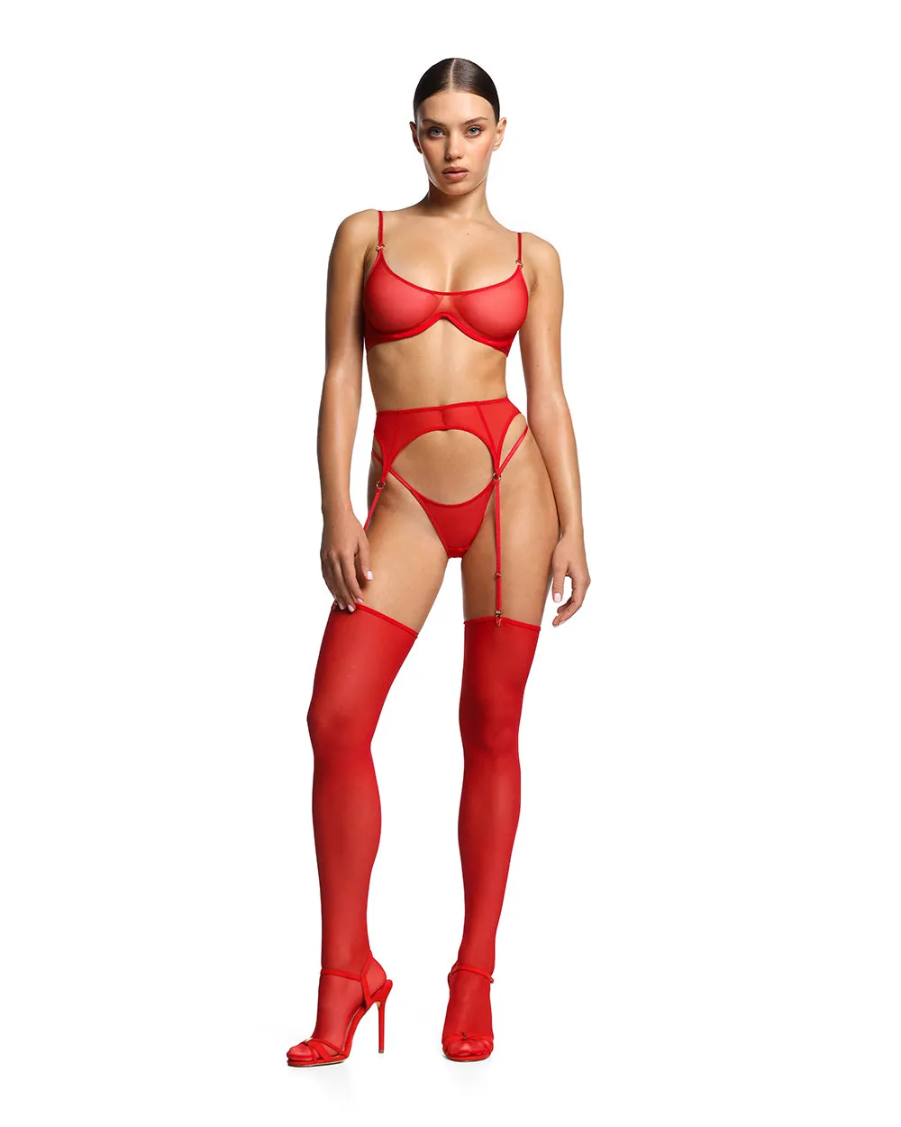 Garter Belt "Noemi" Red