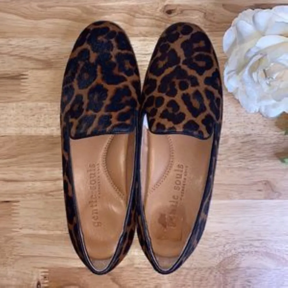 Gentle Souls by Kenneth Cole Eugene Leopard Print Calf Hair Flats-6.5