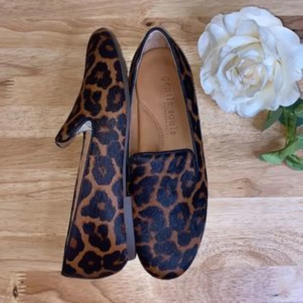 Gentle Souls by Kenneth Cole Eugene Leopard Print Calf Hair Flats-6.5
