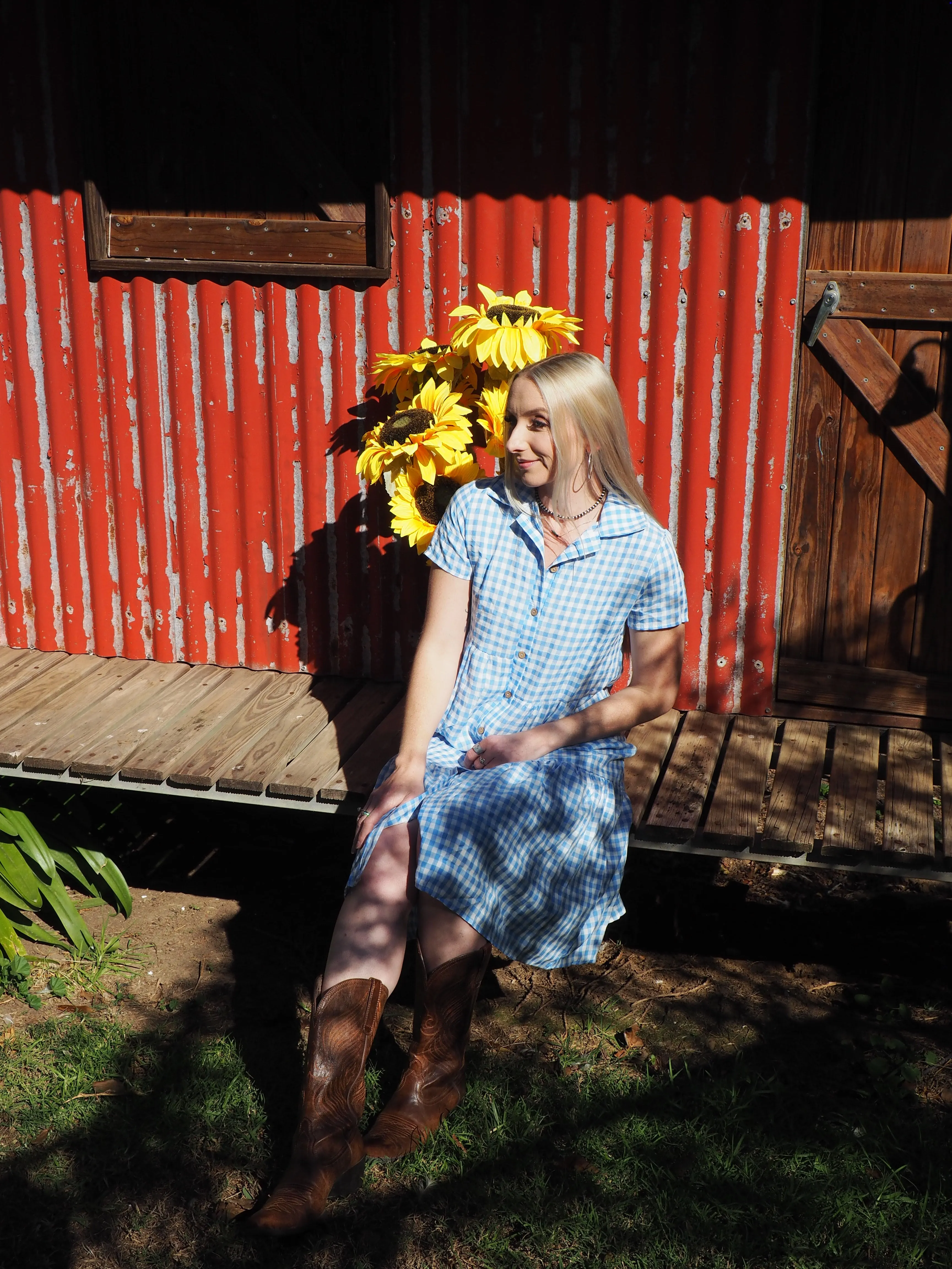Georgia Plaid Dress - Blue