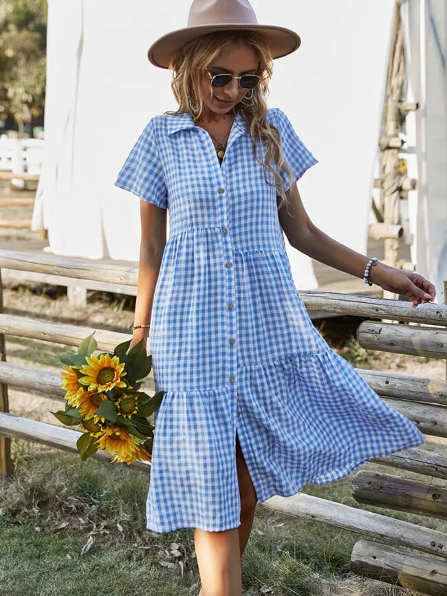Georgia Plaid Dress - Blue