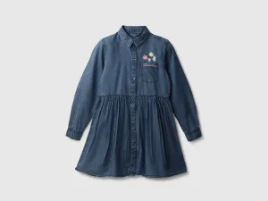 Girls Embroidery Spread Collar Dress