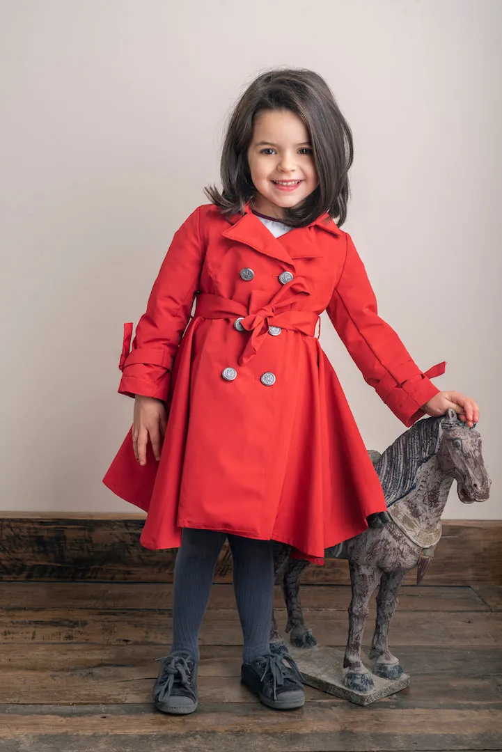Girls Red Trench Coat